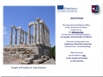 Welcoming Day for Erasmus+ Students, Winter Semester 2023-2024